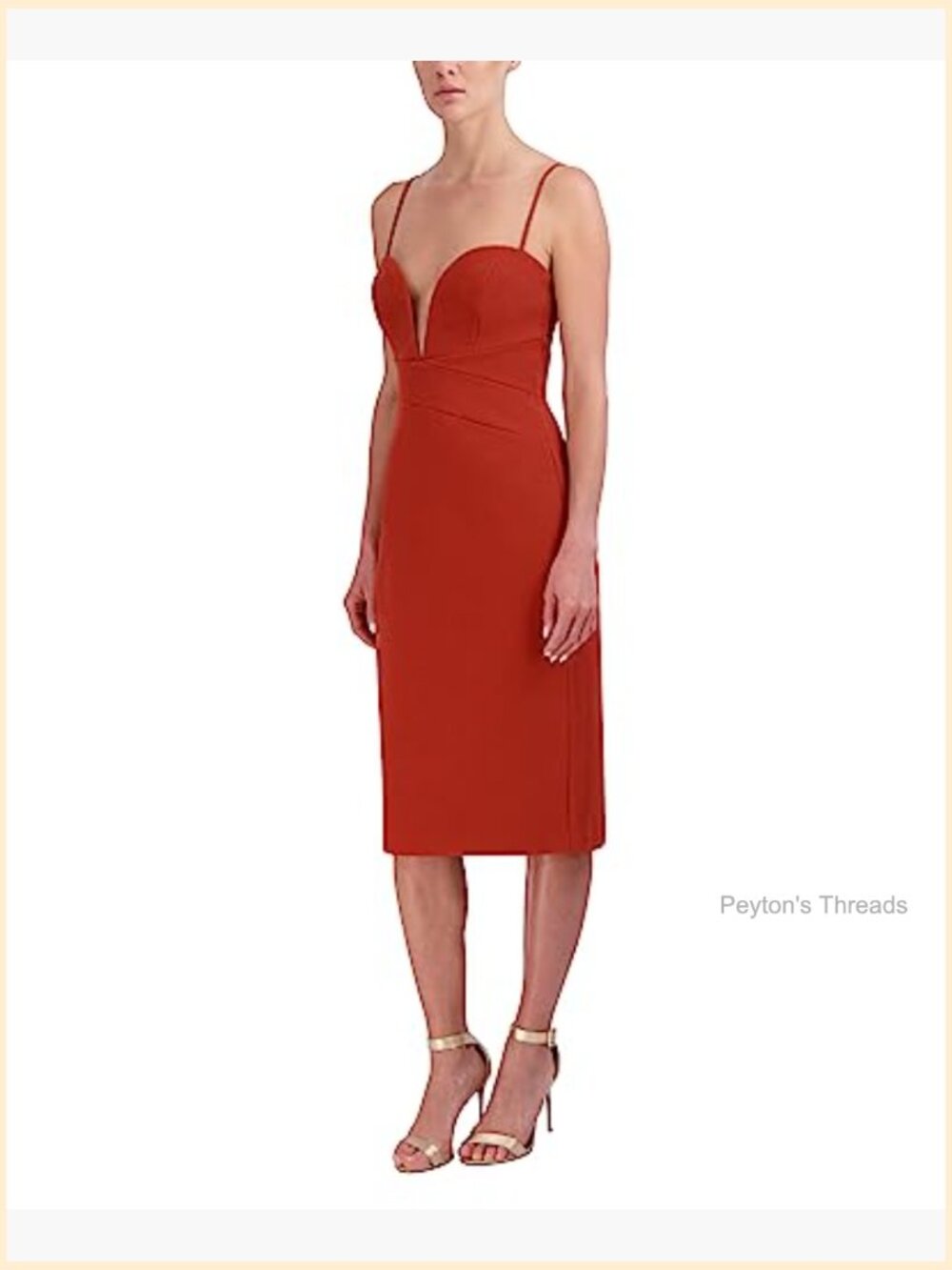 Sweetheart Neck Strapless Midi Cocktail Dress Sheath Silhouette Zipper Closure - Picture 3 of 4